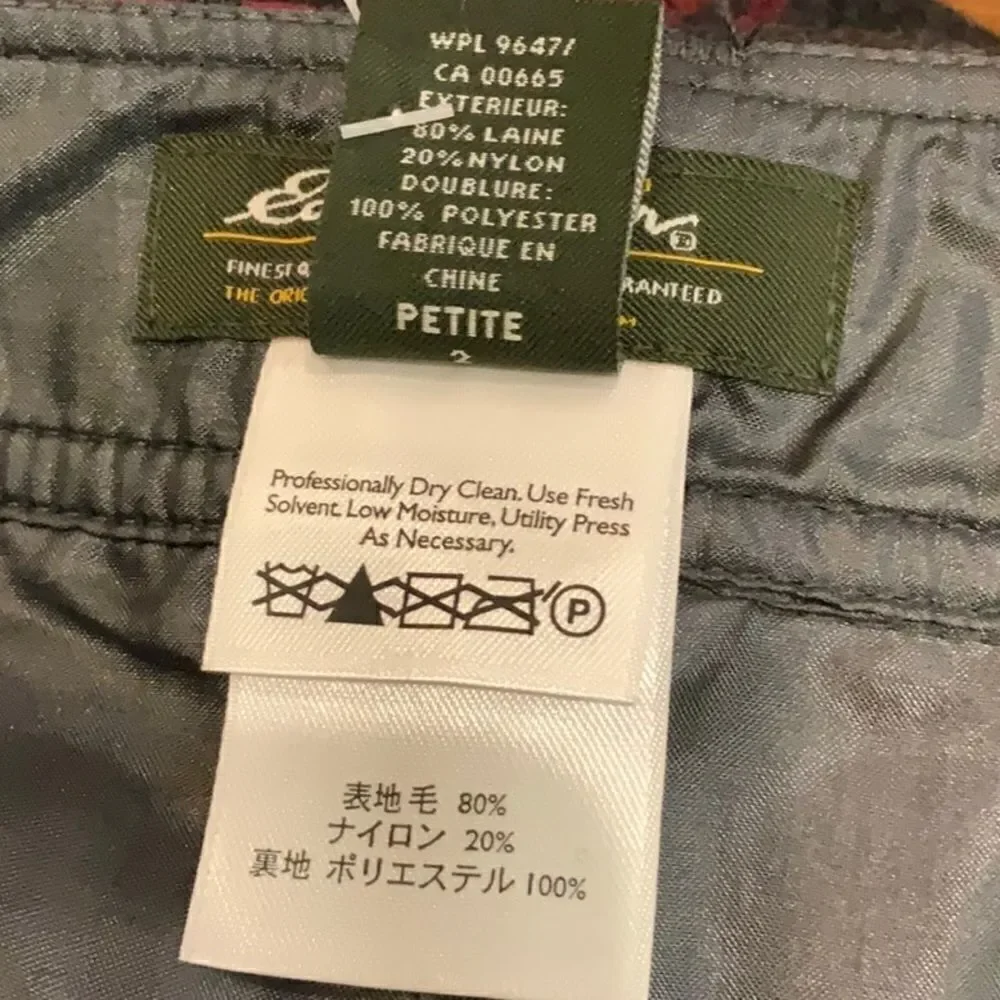 NWOT Eddie Bauer Wool Blend plaid Skirt 2P